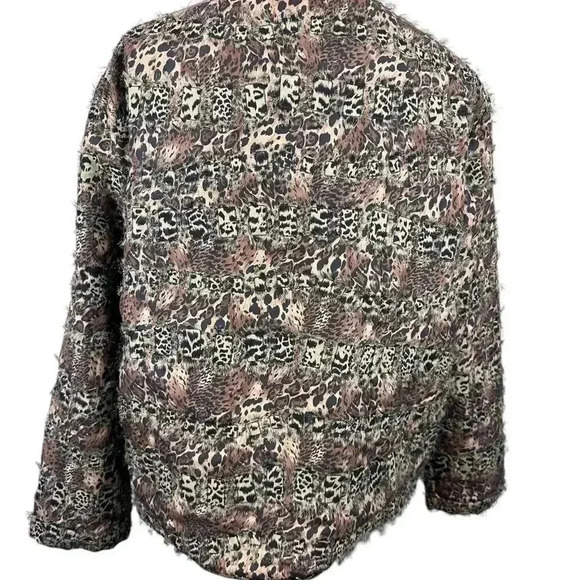 NWT Chico’s silk animal print open front jacket size 2/large-12 - Picture 4 of 10